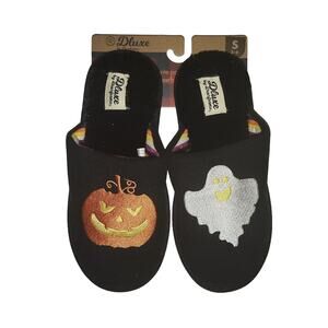 Dlux Halloween pumpking and ghost memory foam slippers